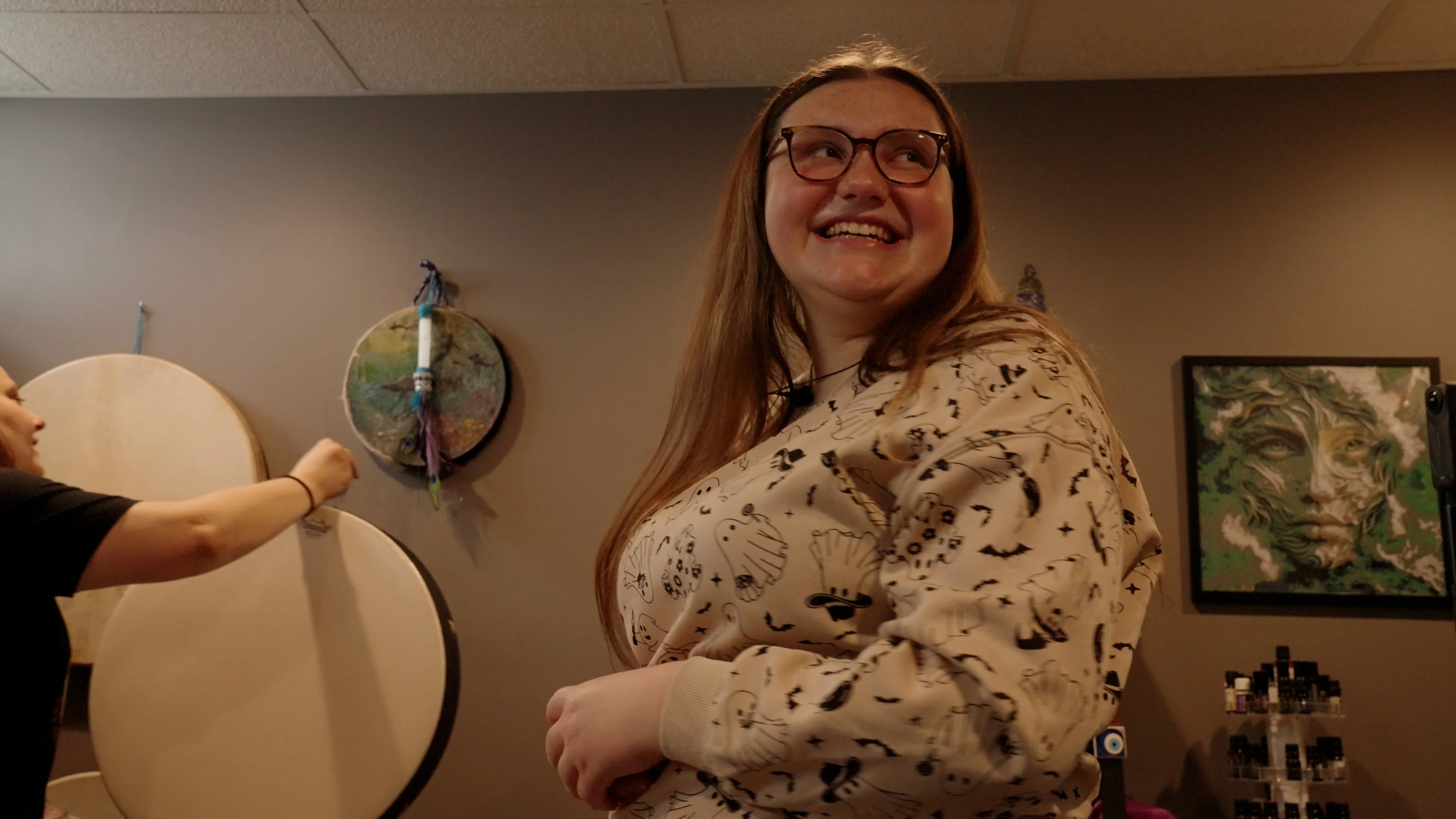 Ella experiencing a sound bath