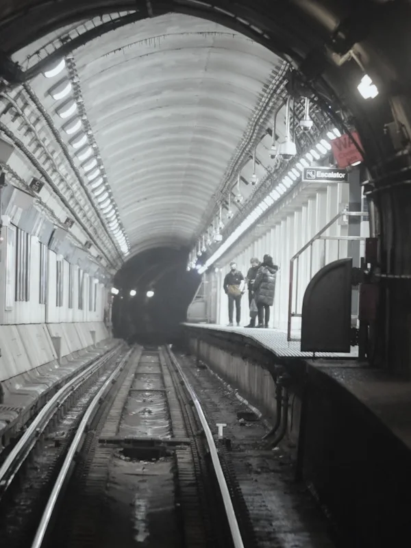 A subway announcement